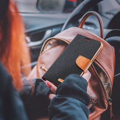 XIAOMI Redmi Note 11 Portefeuilles Canvas Book Noir