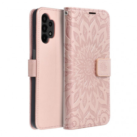 Samsung Galaxy A13 LTE Portefeuilles MEZZO Book Mandala  Or rose
