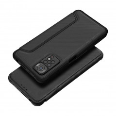 XIAOMI Mi 11 Lite Portefeuilles Razor Book Fibre de carbone, Modèle de carbone  Noir