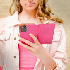 XIAOMI Redmi Note 11 Portefeuilles Canvas Book Rose