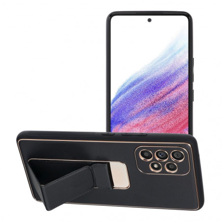 Samsung Galaxy A53 5G Coque LEATHER Case Kickstand Noir