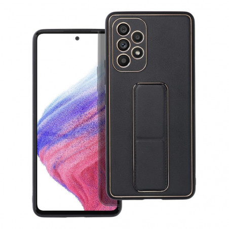 Samsung Galaxy A53 5G Coque LEATHER Case Kickstand Noir