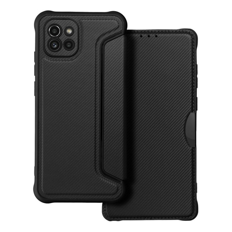 Samsung Galaxy A03 Portefeuilles Razor Book Fibre de carbone, Modèle de carbone Noir Samsung Galaxy A03 Portefeuilles Razor Book Fibre de carbone, Modèle de carbone Noir