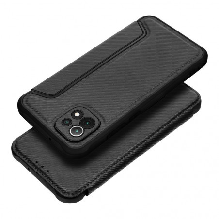 Samsung Galaxy A03 Portefeuilles Razor Book Fibre de carbone, Modèle de carbone  Noir