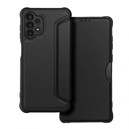 Samsung Galaxy A32 LTE Portefeuilles Razor Book Fibre de carbone, Modèle de carbone  Noir