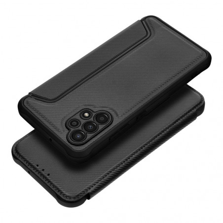 Samsung Galaxy A32 LTE Portefeuilles Razor Book Fibre de carbone, Modèle de carbone  Noir