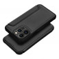 Apple iPhone 13 Pro Portefeuilles Razor Book Fibre de carbone, Modèle de carbone  Noir