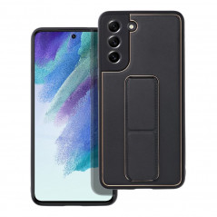 Samsung Galaxy S21 FE 5G Coque LEATHER Case Kickstand Noir