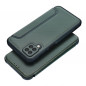 Samsung Galaxy A12 Portefeuilles Razor Book Fibre de carbone, Modèle de carbone  Vert foncé