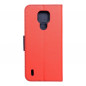 Motorola Moto E7 Portefeuilles Fancy Book Rouge / Marine