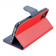 Motorola Moto E7 Portefeuilles Fancy Book Rouge / Marine
