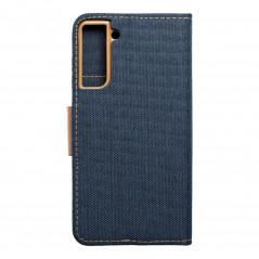 Samsung Galaxy S21 FE 5G Portefeuilles Canvas Book Bleu marine