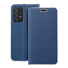 Samsung Galaxy A52 LTE Portefeuilles LUNA Book Carbon Fibre de carbone, Élégant  Bleu