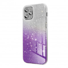 Apple iPhone 12 Coque Shining Transparent et violet