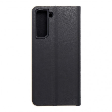 Samsung Galaxy S21 5G Portefeuilles LUNA Book Gold Élégant  Noir