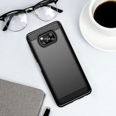 XIAOMI Poco X3 Pro Coque Carbon Élégant  Noir