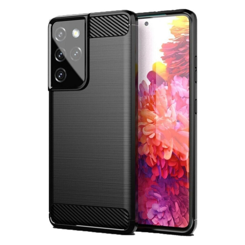 Samsung Galaxy S21 5G Coque Carbon Élégant  Noir