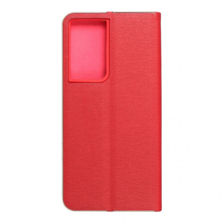 Samsung Galaxy S21 Ultra 5G Portefeuilles LUNA Book Gold Élégant  Rouge