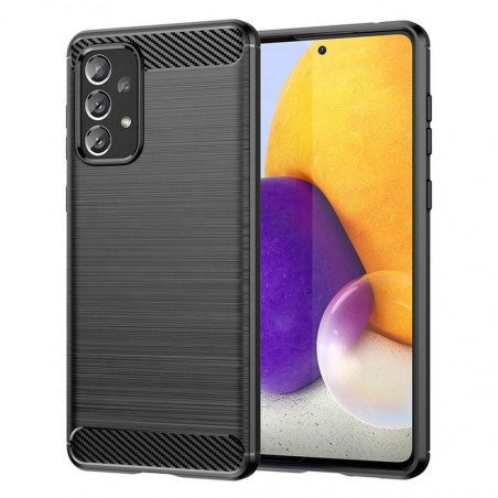 Samsung Galaxy A72 LTE Coque Carbon Élégant  Noir