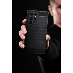 Samsung Galaxy A72 LTE Coque Carbon Élégant  Noir