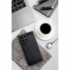 Samsung Galaxy A72 LTE Coque Carbon Élégant  Noir