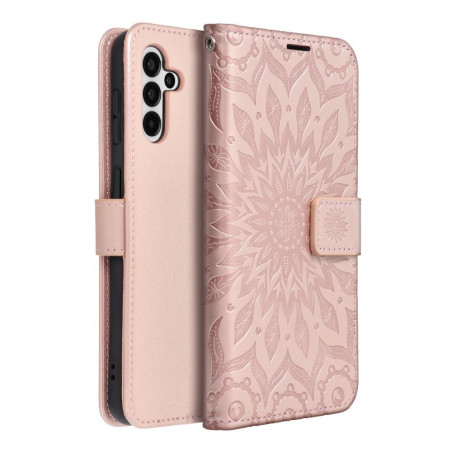 Samsung Galaxy A04s Portefeuilles MEZZO Book Mandala  Or rose