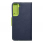 Samsung Galaxy S22 Portefeuilles Fancy Book Marine / Citron vert