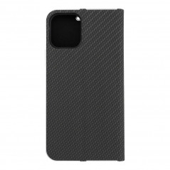 Apple iPhone 12 Pro Portefeuilles LUNA Book Carbon Fibre de carbone, Élégant  Noir