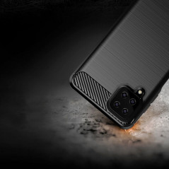 Samsung Galaxy A12 Coque Carbon Élégant  Noir