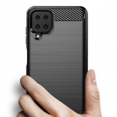 Samsung Galaxy A12 Coque Carbon Élégant  Noir