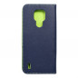 Motorola Moto E7 Portefeuilles Fancy Book Marine / Citron vert