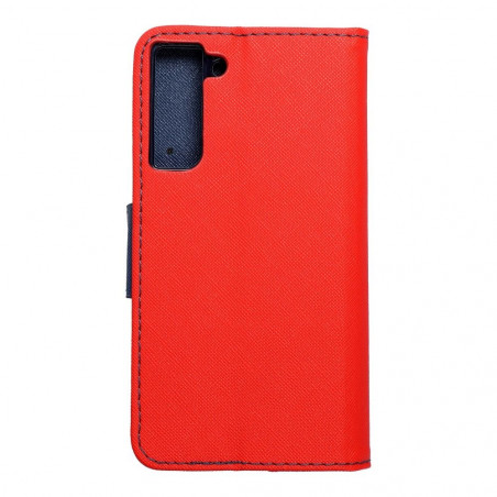 Samsung Galaxy S21 FE 5G Portefeuilles Fancy Book Rouge / Marine