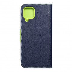 Samsung Galaxy A22 LTE Portefeuilles Fancy Book Marine / Citron vert