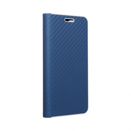 Samsung Galaxy A72 5G Portefeuilles LUNA Book Carbon Fibre de carbone, Élégant  Bleu