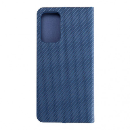 Samsung Galaxy A72 5G Portefeuilles LUNA Book Carbon Fibre de carbone, Élégant  Bleu