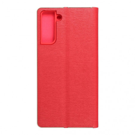 Samsung Galaxy S21 Plus 5G Portefeuilles LUNA Book Gold Élégant  Rouge