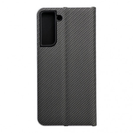 Samsung Galaxy S21 FE 5G Portefeuilles LUNA Book Carbon Fibre de carbone, Élégant  Noir