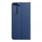 Samsung Galaxy S21 FE 5G Portefeuilles LUNA Book Carbon Fibre de carbone, Élégant  Bleu