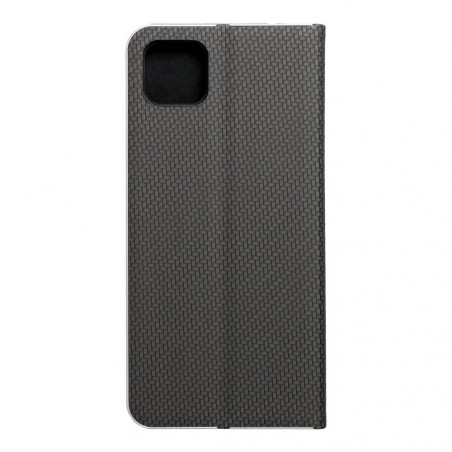 Samsung Galaxy A22 5G Portefeuilles LUNA Book Carbon Fibre de carbone, Élégant  Noir