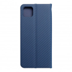 Samsung Galaxy A22 5G Portefeuilles LUNA Book Carbon Fibre de carbone, Élégant  Bleu