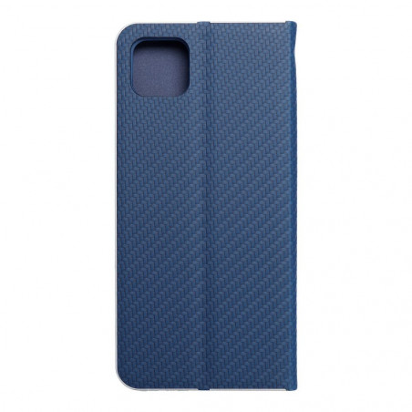 Samsung Galaxy A22 5G Portefeuilles LUNA Book Carbon Fibre de carbone, Élégant  Bleu