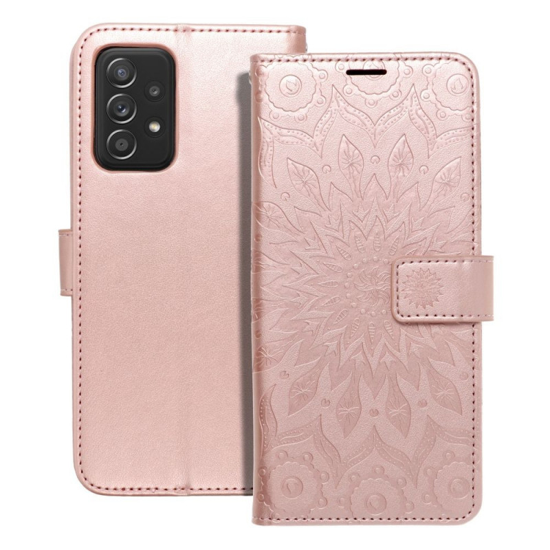 Samsung Galaxy A52s 5G Portefeuilles MEZZO Book Mandala  Or rose