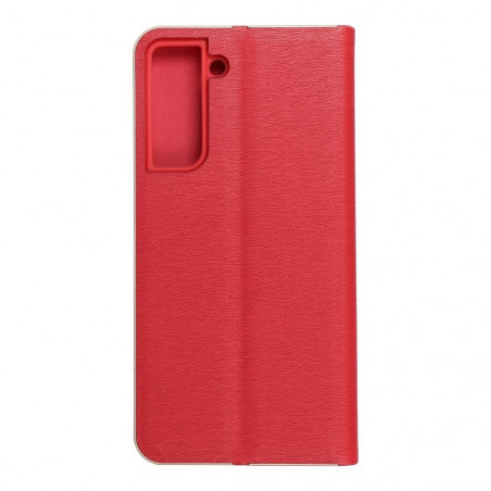 Samsung Galaxy S21 FE 5G Portefeuilles LUNA Book Gold Élégant  Rouge