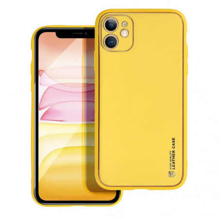 Apple iPhone 11 Coque Leather Jaune