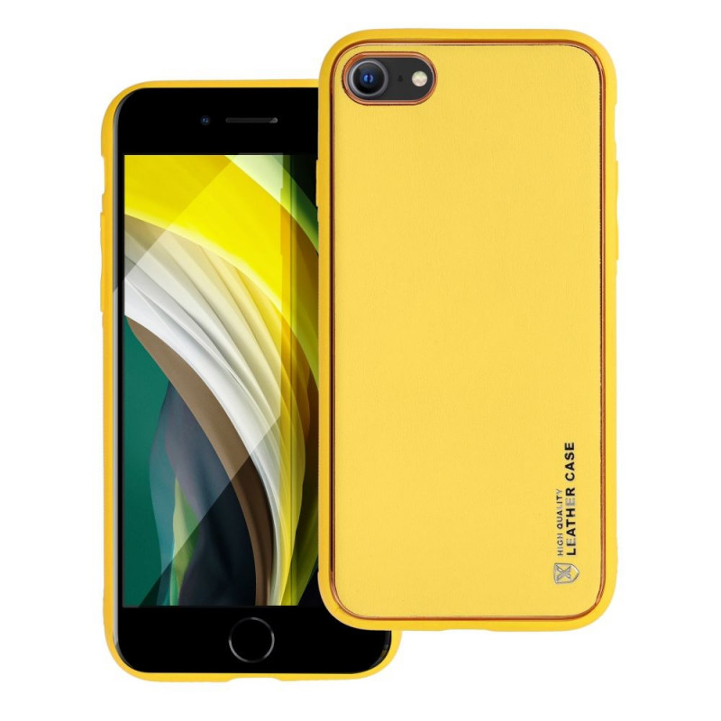 Apple iPhone SE 2020 Coque Leather Jaune