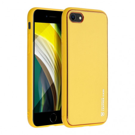 Apple iPhone SE 2022 5G Coque Leather Jaune
