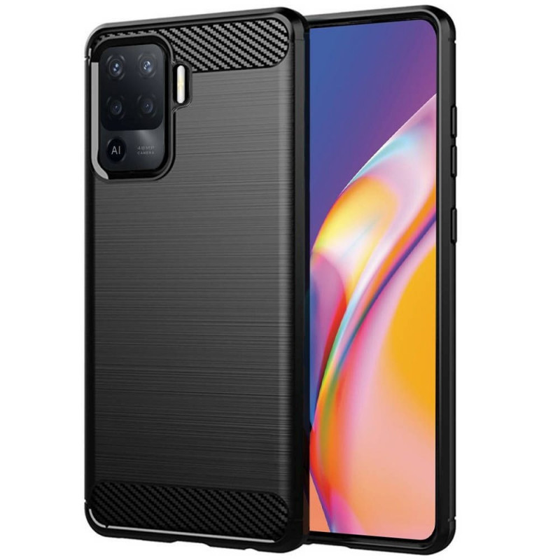 Oppo A94 5G Coque Carbon Élégant  Noir