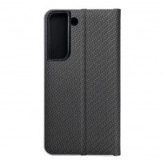 Samsung Galaxy S22 Portefeuilles LUNA Book Carbon Fibre de carbone, Élégant  Noir