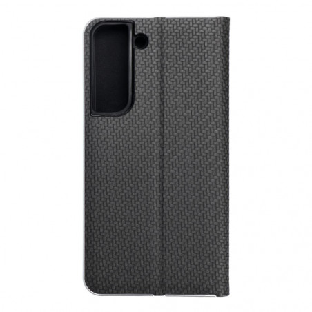 Samsung Galaxy S22 Portefeuilles LUNA Book Carbon Fibre de carbone, Élégant  Noir