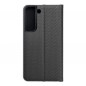 Samsung Galaxy S22 Portefeuilles LUNA Book Carbon Fibre de carbone, Élégant  Noir